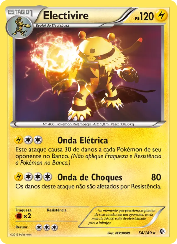 Carta Electivire, número 54/149 da coleção Fronteiras Cruzadas