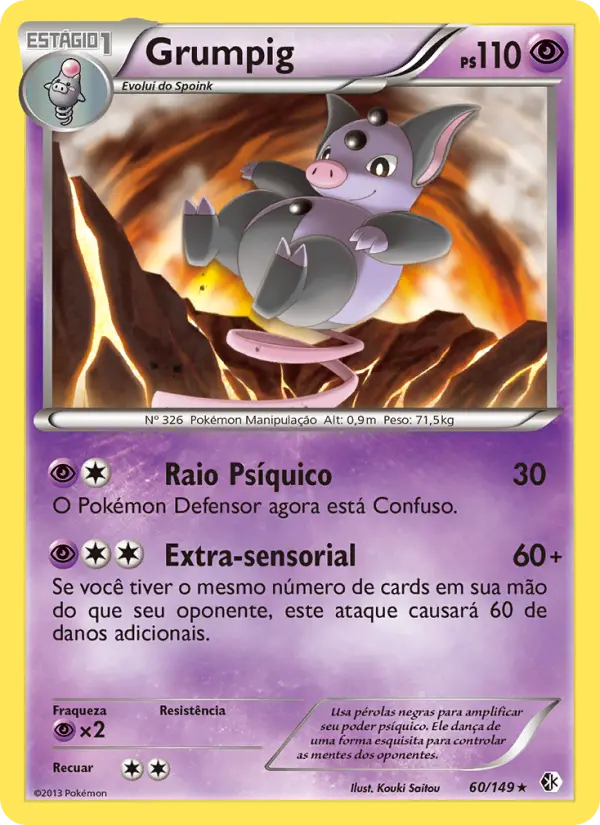 Carta Grumpig, número 60/149 da coleção Fronteiras Cruzadas