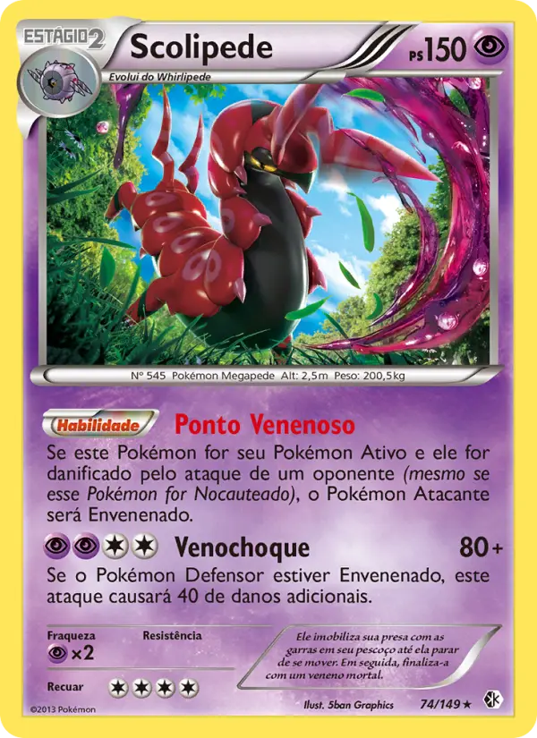 Carta Scolipede, número 74/149 da coleção Fronteiras Cruzadas