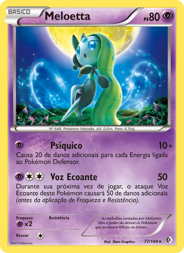 Carta Meloetta, número 77/149 da coleção Fronteiras Cruzadas