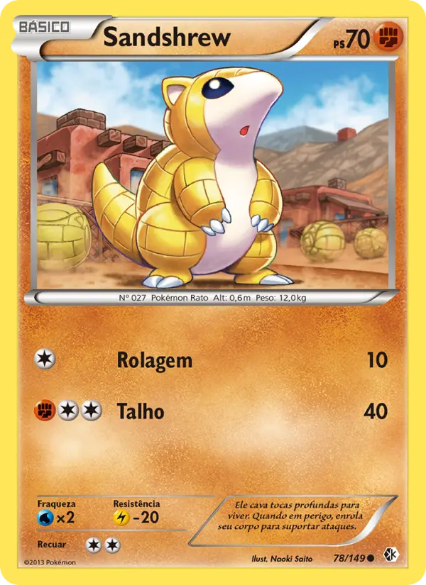 Carta Sandshrew, número 78/149 da coleção Fronteiras Cruzadas