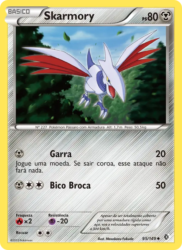 Carta Skarmory, número 95/149 da coleção Fronteiras Cruzadas