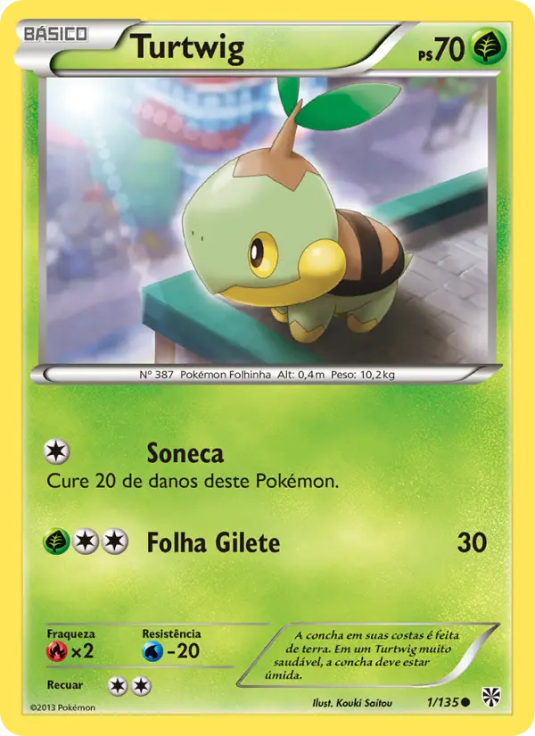 Carta Turtwig, número 1/135 da coleção Tempestade de Plasma