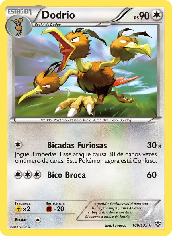 Carta Dodrio, número 100/135 da coleção Tempestade de Plasma