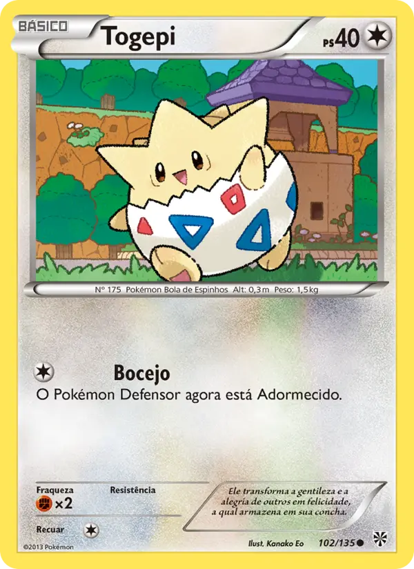 Carta Togepi, número 102/135 da coleção Tempestade de Plasma