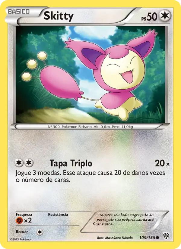 Carta Skitty, número 109/135 da coleção Tempestade de Plasma