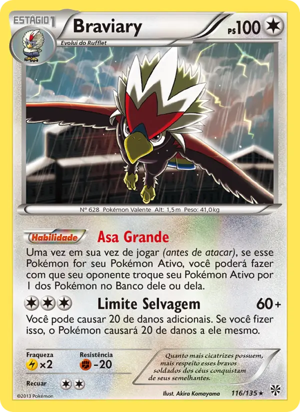 Carta Braviary, número 116/135 da coleção Tempestade de Plasma