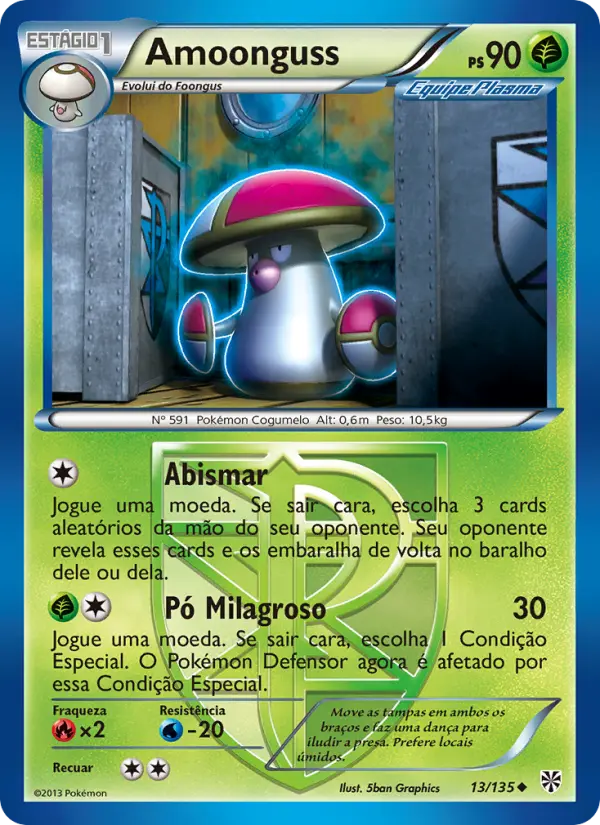 Carta Amoonguss, número 13/135 da coleção Tempestade de Plasma