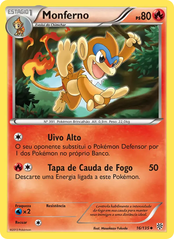 Carta Monferno, número 16/135 da coleção Tempestade de Plasma