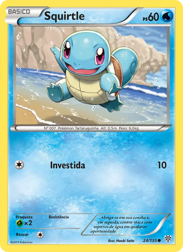 Carta Squirtle, número 24/135 da coleção Tempestade de Plasma