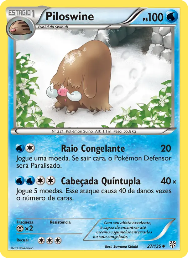 Carta Piloswine, número 27/135 da coleção Tempestade de Plasma