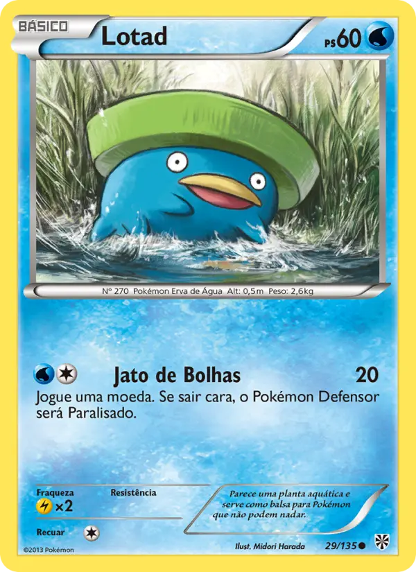 Carta Lotad, número 29/135 da coleção Tempestade de Plasma