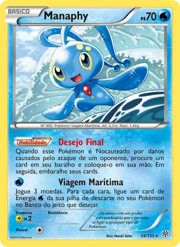 Carta Manaphy, número 34/135 da coleção Tempestade de Plasma