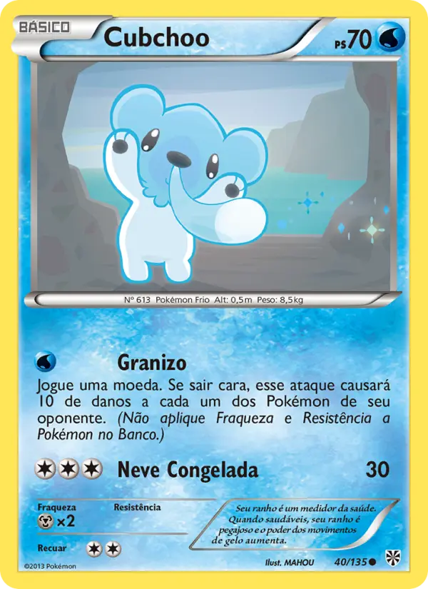 Carta Cubchoo, número 40/135 da coleção Tempestade de Plasma