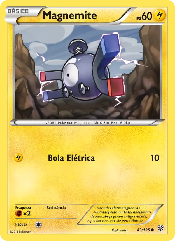 Carta Magnemite, número 43/135 da coleção Tempestade de Plasma