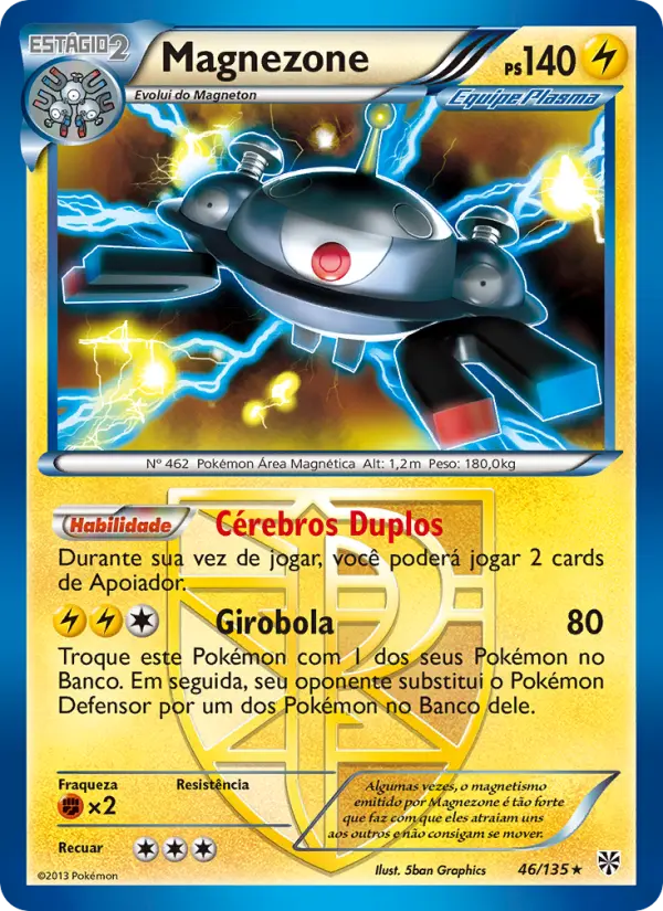 Carta Magnezone, número 46/135 da coleção Tempestade de Plasma