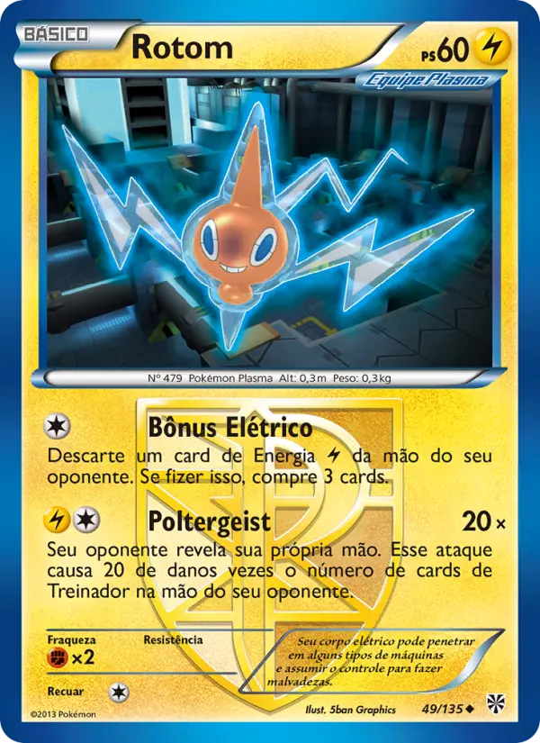 Carta Rotom, número 49/135 da coleção Tempestade de Plasma