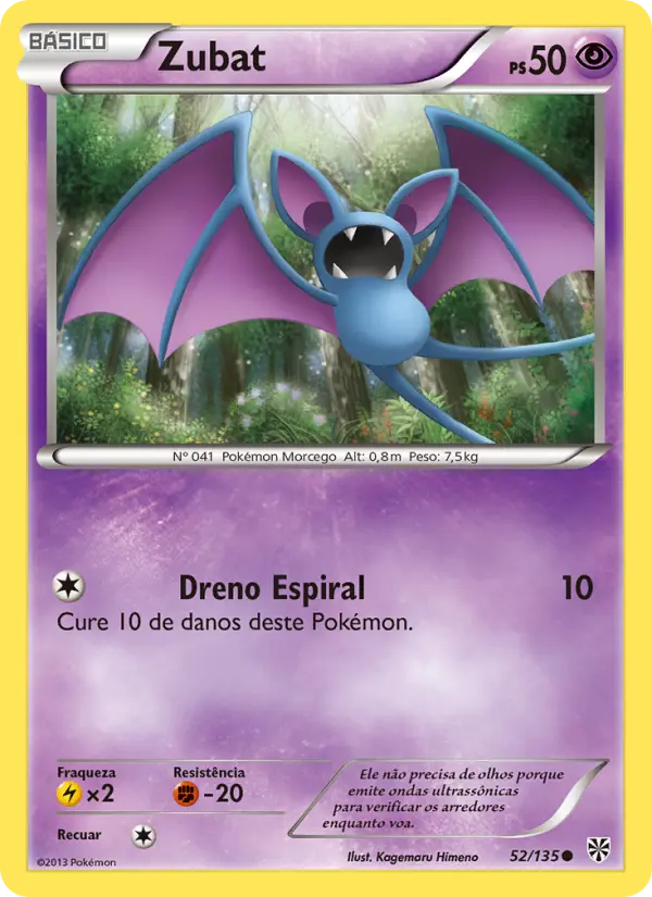 Carta Zubat, número 52/135 da coleção Tempestade de Plasma