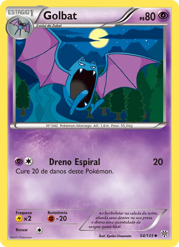 Carta Golbat, número 54/135 da coleção Tempestade de Plasma