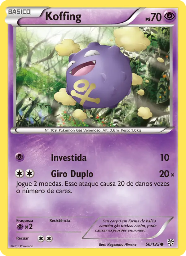 Carta Koffing, número 56/135 da coleção Tempestade de Plasma