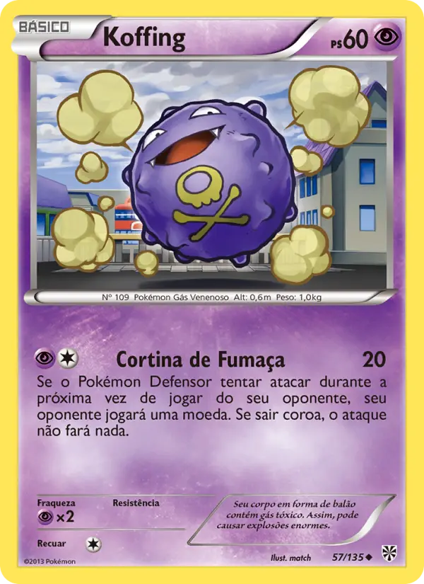 Carta Koffing, número 57/135 da coleção Tempestade de Plasma