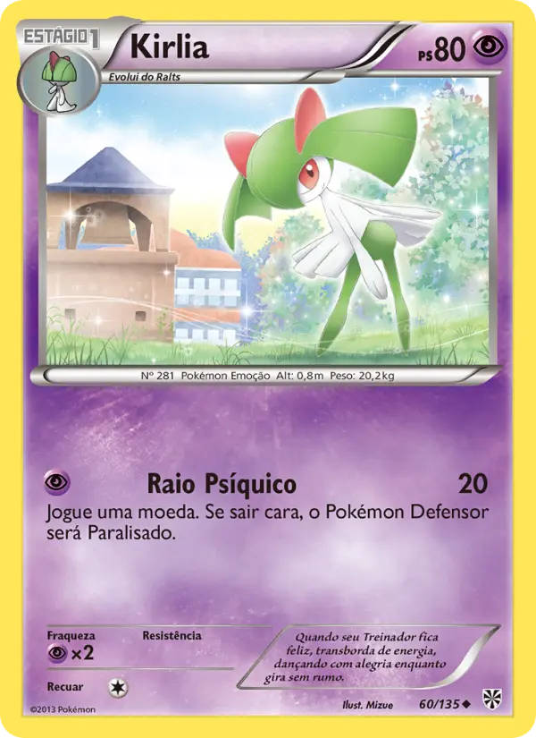 Carta Kirlia, número 60/135 da coleção Tempestade de Plasma