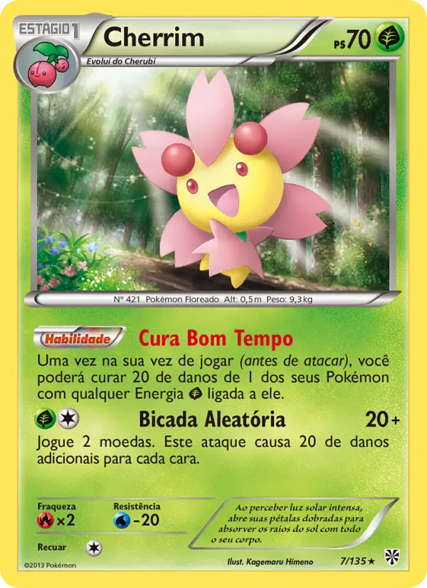 Carta Cherrim, número 7/135 da coleção Tempestade de Plasma