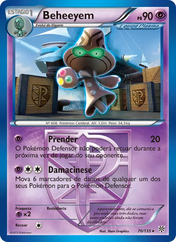 Carta Beheeyem, número 70/135 da coleção Tempestade de Plasma