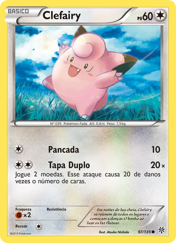 Carta Clefairy, número 97/135 da coleção Tempestade de Plasma