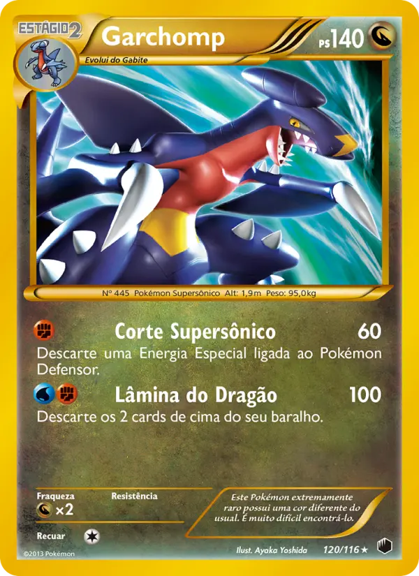 Carta Garchomp, número 120/116 da coleção Congelamento de Plasma