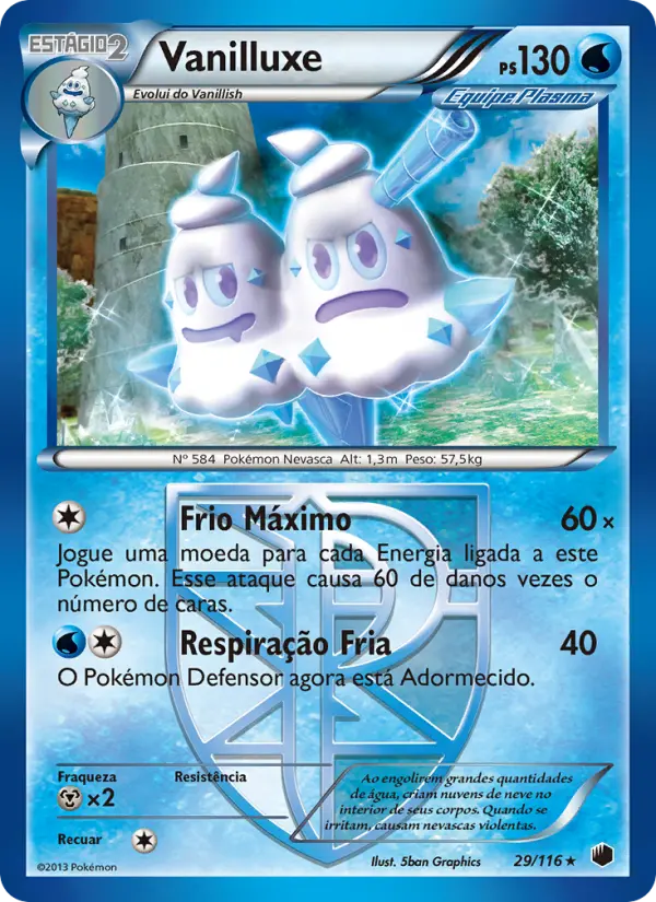 Carta Vanilluxe, número 29/116 da coleção Congelamento de Plasma