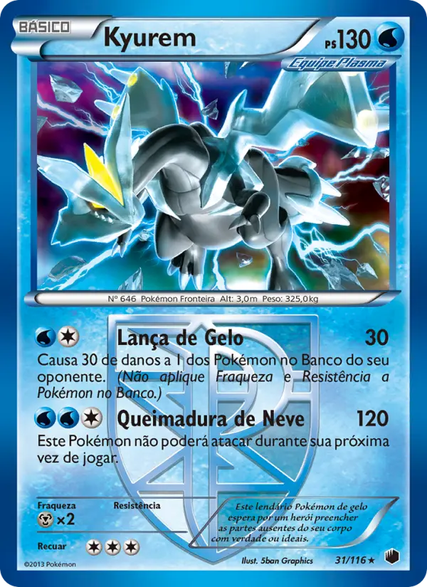Carta Kyurem, número 31/116 da coleção Congelamento de Plasma