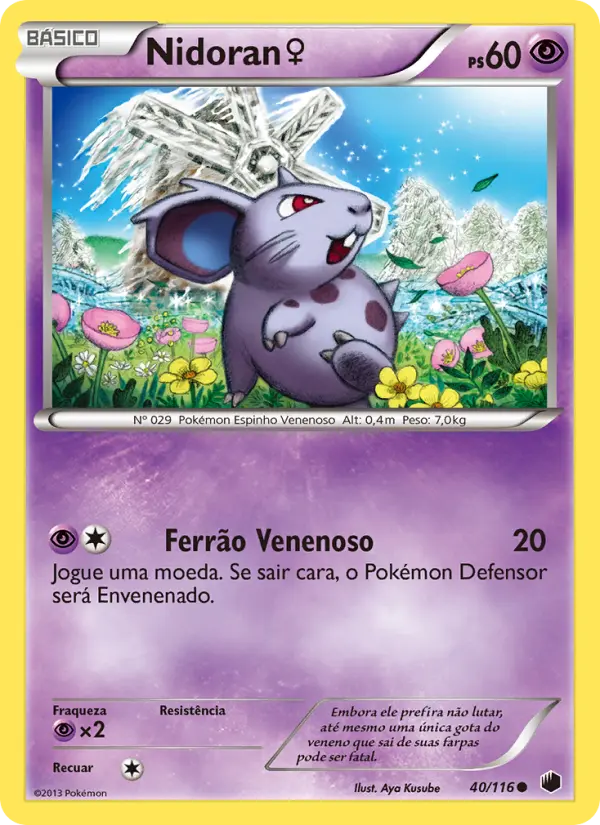 Carta Nidoran♀, número 40/116 da coleção Congelamento de Plasma