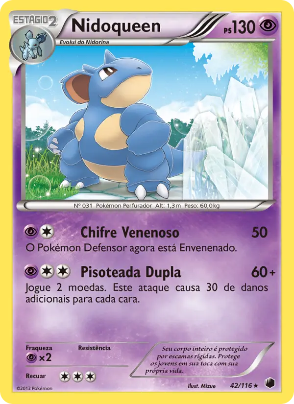 Carta Nidoqueen, número 42/116 da coleção Congelamento de Plasma