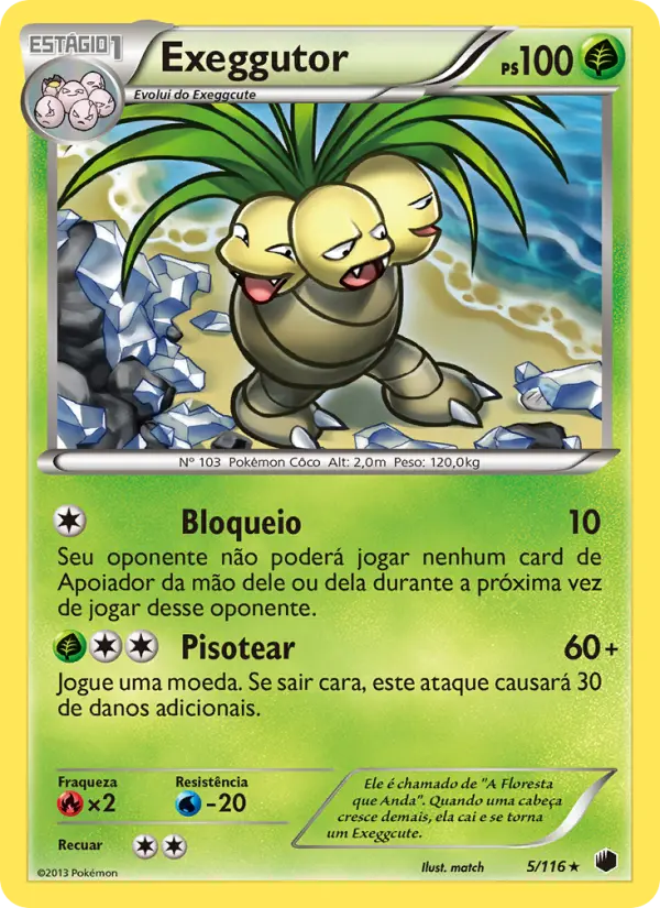 Carta Exeggutor, número 5/116 da coleção Congelamento de Plasma