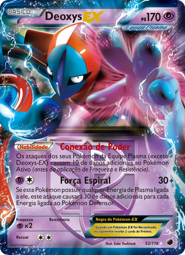 Carta Deoxys-EX, número 53/116 da coleção Congelamento de Plasma