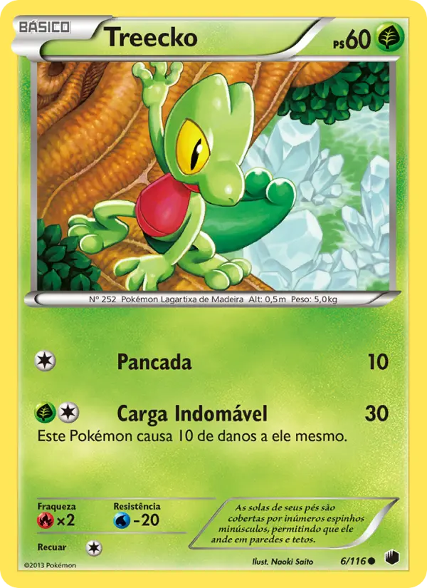 Carta Treecko, número 6/116 da coleção Congelamento de Plasma