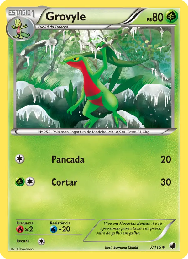 Carta Grovyle, número 7/116 da coleção Congelamento de Plasma