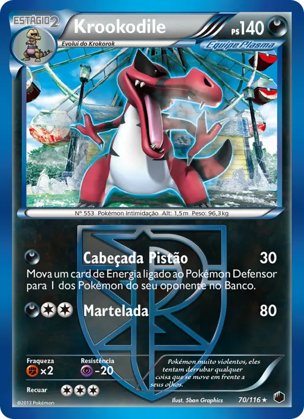 Carta Krookodile, número 70/116 da coleção Congelamento de Plasma