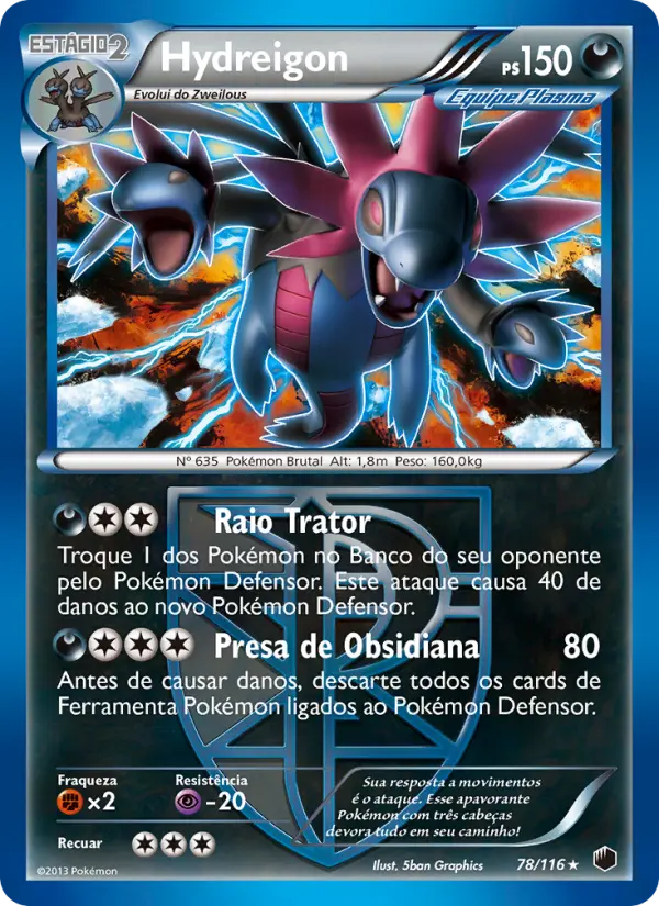 Carta Hydreigon, número 78/116 da coleção Congelamento de Plasma