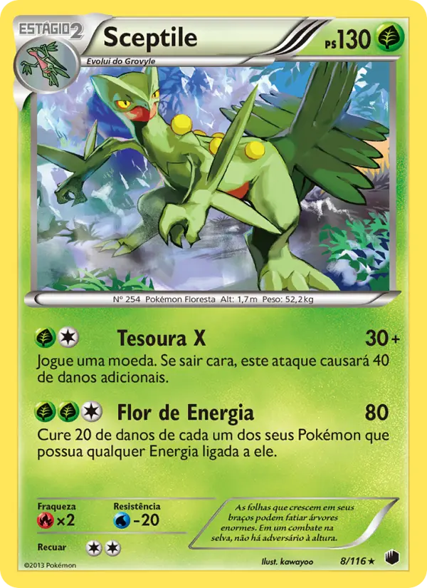 Carta Sceptile, número 8/116 da coleção Congelamento de Plasma