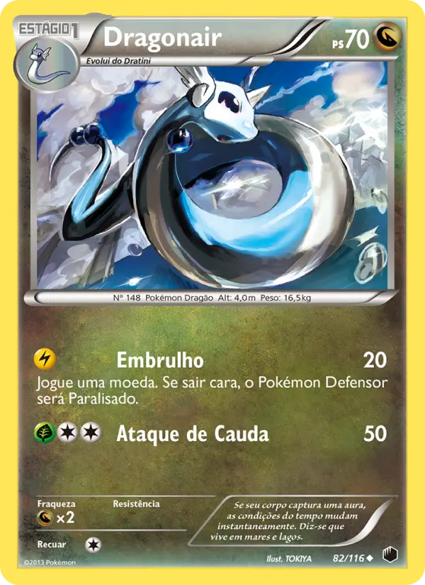 Carta Dragonair, número 82/116 da coleção Congelamento de Plasma