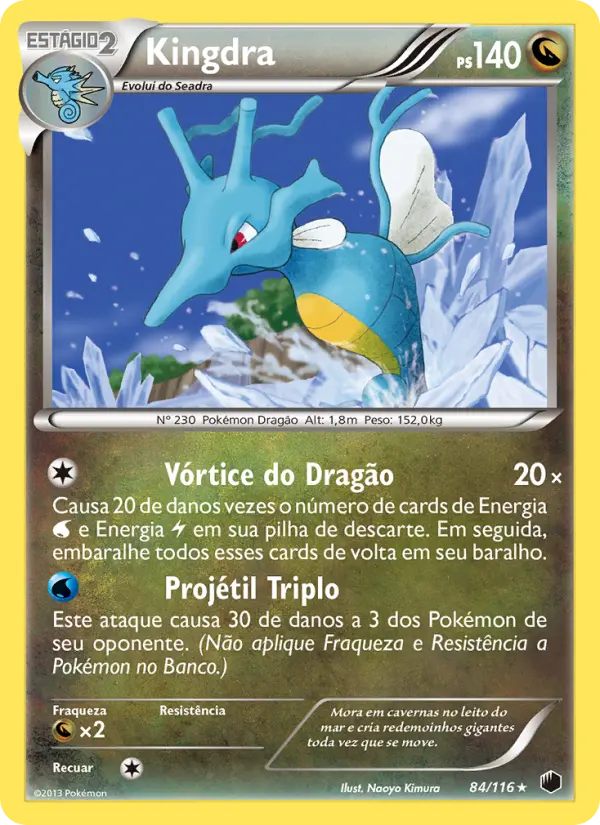 Carta Kingdra, número 84/116 da coleção Congelamento de Plasma