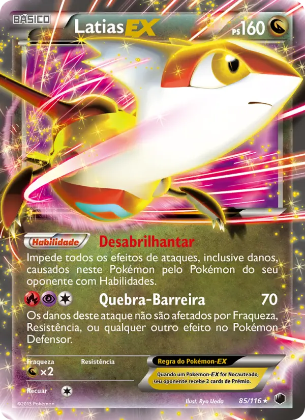 Carta Latias-EX, número 85/116 da coleção Congelamento de Plasma