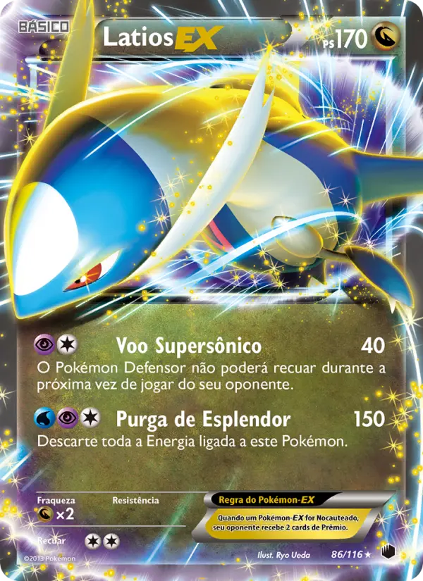 Carta Latios-EX, número 86/116 da coleção Congelamento de Plasma