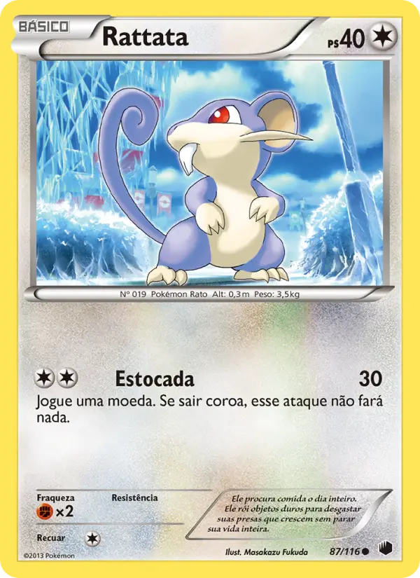 Carta Rattata, número 87/116 da coleção Congelamento de Plasma