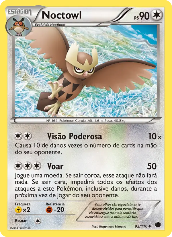 Carta Noctowl, número 92/116 da coleção Congelamento de Plasma