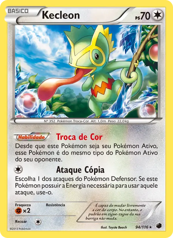Carta Kecleon, número 94/116 da coleção Congelamento de Plasma