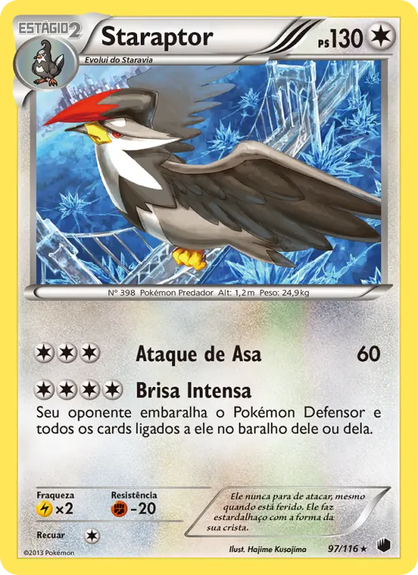 Carta Staraptor, número 97/116 da coleção Congelamento de Plasma