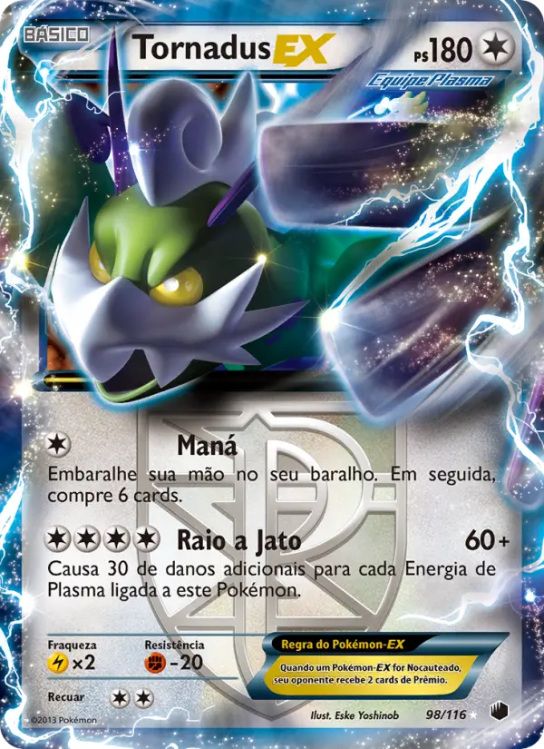 Carta Tornadus-EX, número 98/116 da coleção Congelamento de Plasma